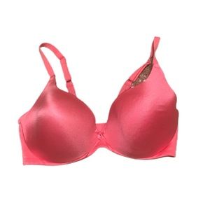 Barely Breezies Pink Sweetheart Neckline Comfort-Back Bra Size 34 D NWOT